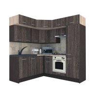 Bucatarie de Colt BIG GENA NEW DR. 180-210, Wenge / Decor 7648